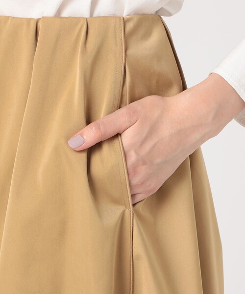 ダブルサテン タックギャザーフレアスカート（スカート）｜MACPHEE