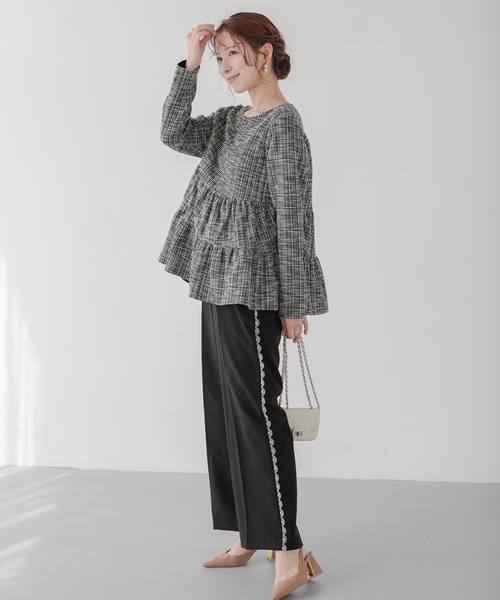 ラメツイードティアードトップス（その他トップス）｜Fit more