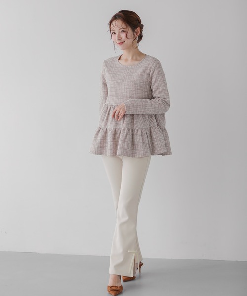 ラメツイードティアードトップス　フィットモア ラメツイードティアードトップス（その他トップス）｜Fit more