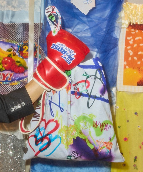 HEY!MrsROSE(ヘイミセスローズ)の「HEY! Mrs ROSE(ヘイ!ミセスローズ)BestieTOTE(トートバッグ・レディース・ブラック/ブルー/レッド/キャメル/イエロー/ブラック系その他/マルチ/レオパード/ホワイト・FREE)」の2枚目の写真
