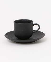 kuros'（クロス）の「黒墨 コーヒーカップ&ソーサー 【ラウンド】（グラス/マグカップ/タンブラー）」