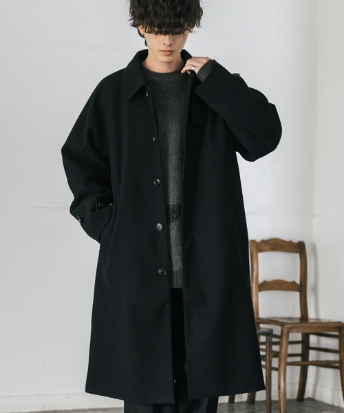 Rocky Monroe(ロッキーモンロー)のオーバーサイズ T/M ラグランロングステンカラーコート/2WAYチンストラップ付きスタンドネックロングコート(ステンカラーコート)