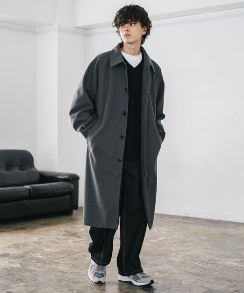 セール】オーバーサイズ T/M ラグランロングステンカラーコート/2WAY