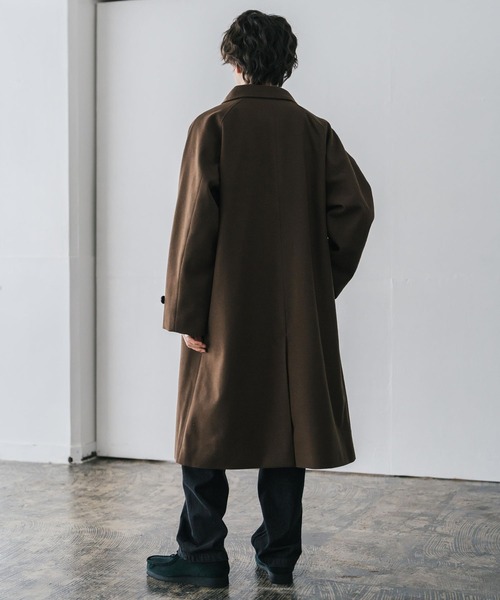 オーバーサイズ T/M ラグランロングステンカラーコート/2WAYチン
