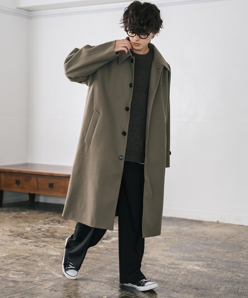 セール】オーバーサイズ T/M ラグランロングステンカラーコート/2WAY