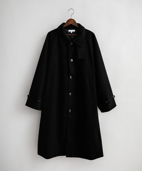 オーバーサイズ T/M ラグランロングステンカラーコート/2WAYチン