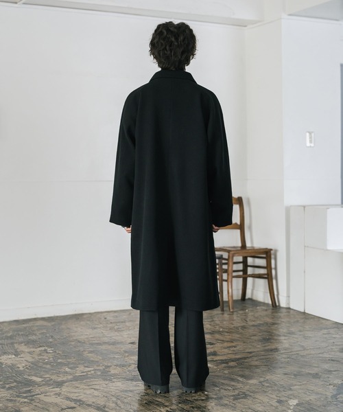 オーバーサイズ T/M ラグランロングステンカラーコート/2WAYチン