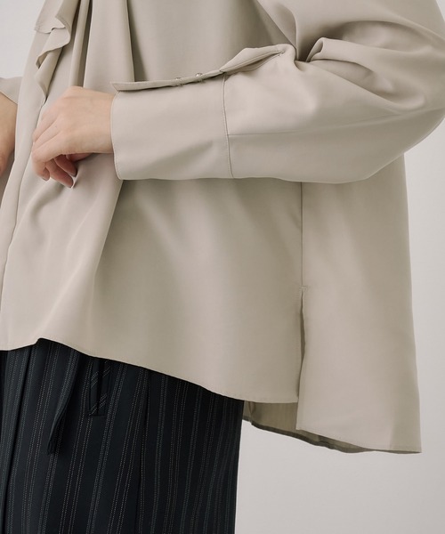 フロントタイタックブラウス｜ウォッシャブル/オフィスカジュアル