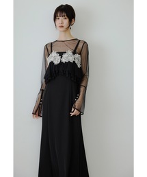 niana(ニアナ)のペタルエンブロイダリードレス 3点セット チュール ブラウス ビスチェ キャミワンピース 結婚式 二次会 成人式 同窓会 パーティードレス オケージョンドレス お呼ばれ(ドレス)