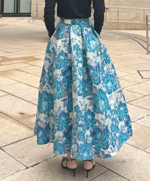 JENNE（ジェンヌ）の「ジャガードドーリー立体スカート（スカート・レディース・ブルー/黄緑系・SMALL/LARGE/MEDIUM）」の14枚目の写真