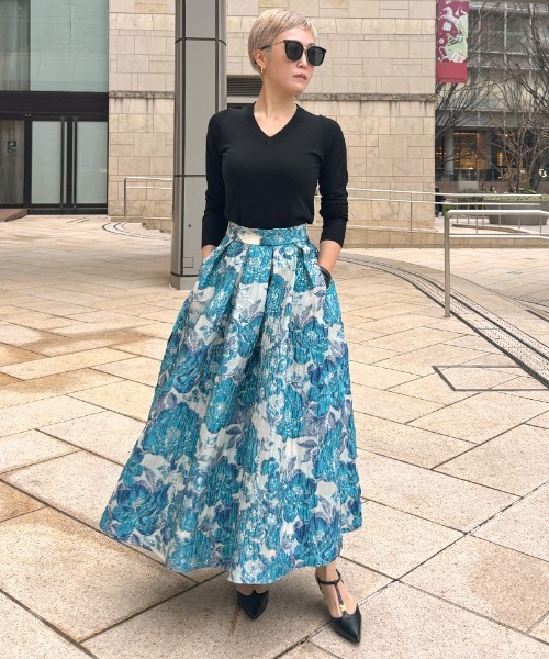 JENNE（ジェンヌ）の「ジャガードドーリー立体スカート（スカート・レディース・ブルー/黄緑系・SMALL/LARGE/MEDIUM）」の21枚目の写真