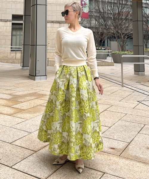 JENNE（ジェンヌ）の「ジャガードドーリー立体スカート（スカート・レディース・ブルー/黄緑系・SMALL/LARGE/MEDIUM）」の22枚目の写真