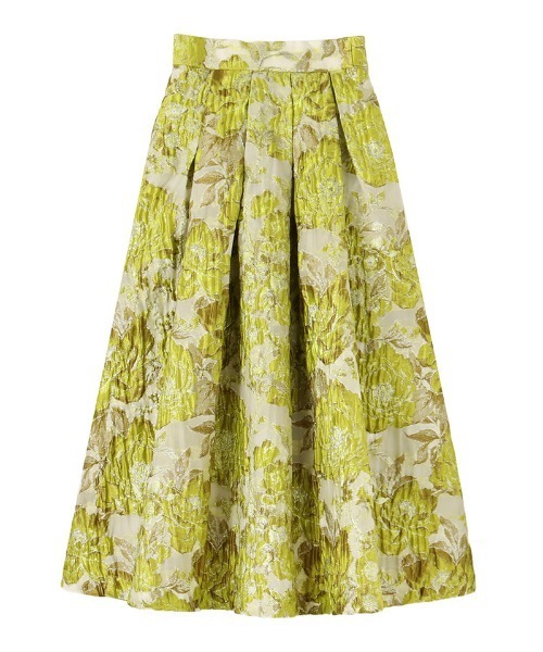 JENNE（ジェンヌ）の「ジャガードドーリー立体スカート（スカート・レディース・ブルー/黄緑系・SMALL/LARGE/MEDIUM）」の7枚目の写真