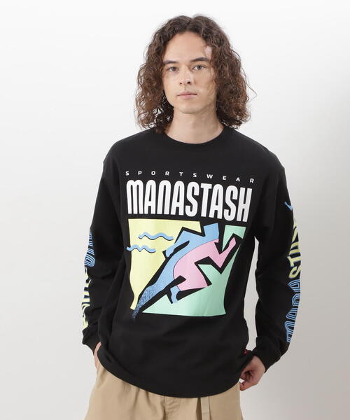 MANASTASH(マナスタッシュ)の「MANASTASH/マナスタッシュ RE:CTN L/S TEE T&F/ロンT(Tシャツ/カットソー・メンズ・ホワイト/ラベンダー/ブラック・L/M/XL/S)」の1枚目の写真