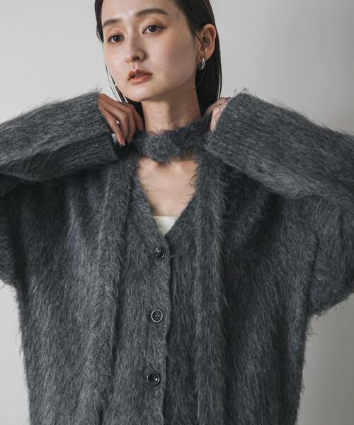 SENSE OF PLACE by URBAN RESEARCH（センスオブプレイスバイアーバンリサーチ）の「タイツキシャギーカーディガン（カーディガン/ボレロ・レディース・ベージュ/ライトブルー/チャコールグレー・ONE）」の5枚目の写真