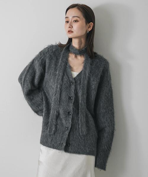 SENSE OF PLACE by URBAN RESEARCH（センスオブプレイスバイアーバンリサーチ）の「タイツキシャギーカーディガン（カーディガン/ボレロ・レディース・ベージュ/ライトブルー/チャコールグレー・ONE）」の7枚目の写真