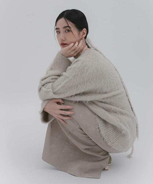 SENSE OF PLACE by URBAN RESEARCH（センスオブプレイスバイアーバンリサーチ）の「タイツキシャギーカーディガン（カーディガン/ボレロ・レディース・ベージュ/ライトブルー/チャコールグレー・ONE）」の14枚目の写真