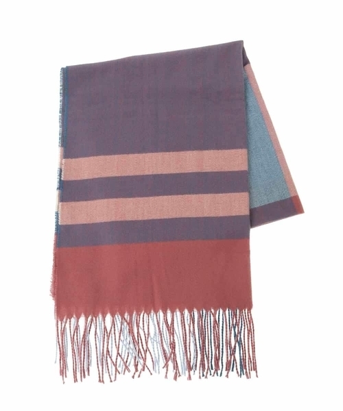 MK MICHEL KLEIN（エムケーミッシェルクラン）の「大判チェック柄ストール/洗える（ストール/ショール・レディース・ベージュ/レッド/ライトピンク・38）」の5枚目の写真