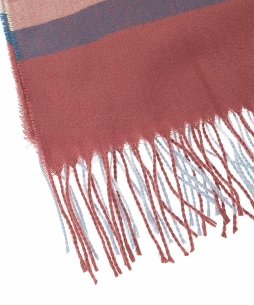 MK MICHEL KLEIN(エムケーミッシェルクラン)の「大判チェック柄ストール/洗える(ストール/ショール・レディース・ベージュ/レッド/ライトピンク・38)」の8枚目の写真