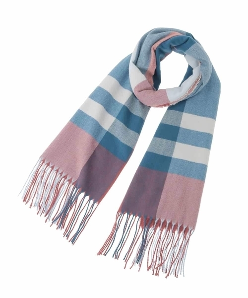 MK MICHEL KLEIN(エムケーミッシェルクラン)の「大判チェック柄ストール/洗える(ストール/ショール・レディース・ベージュ/レッド/ライトピンク・38)」の10枚目の写真