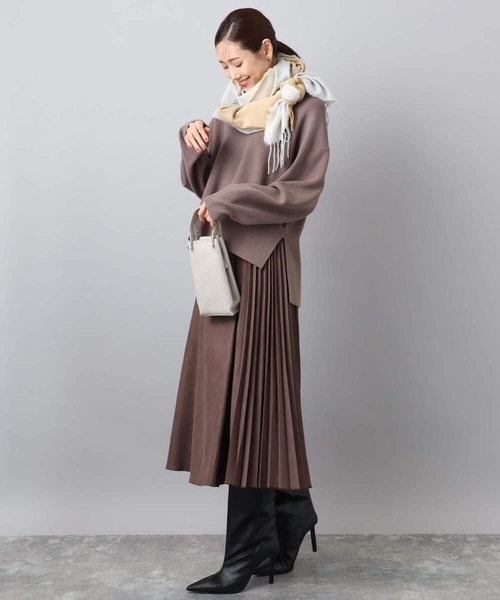 MK MICHEL KLEIN(エムケーミッシェルクラン)の「大判チェック柄ストール/洗える(ストール/ショール・レディース・ベージュ/レッド/ライトピンク・38)」の19枚目の写真