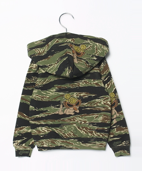 HYSTERIC MINI(ヒステリックミニ)の「TIGER STRIPE総柄パーカー(パーカー・キッズ・グレー/カーキ・120cm/110cm/100cm)」の10枚目の写真