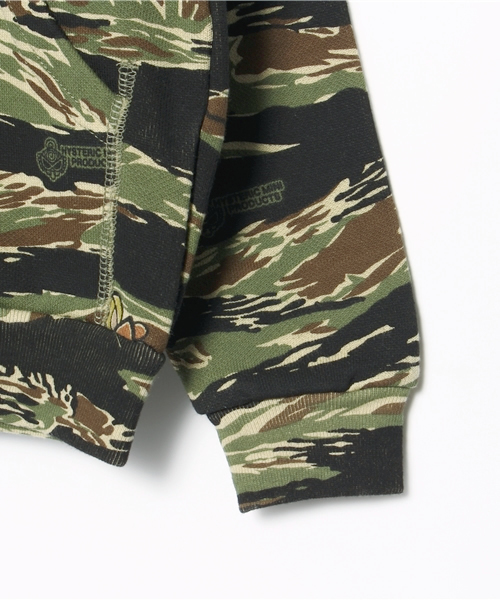 HYSTERIC MINI(ヒステリックミニ)の「TIGER STRIPE総柄パーカー(パーカー・キッズ・グレー/カーキ・120cm/110cm/100cm)」の7枚目の写真