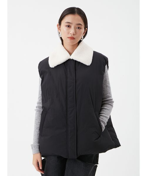セール】ボア衿リサイクルダウンベスト（ダウンベスト）｜Mila Owen
