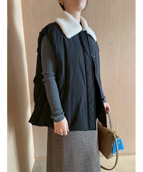 セール】ボア衿リサイクルダウンベスト（ダウンベスト）｜Mila Owen