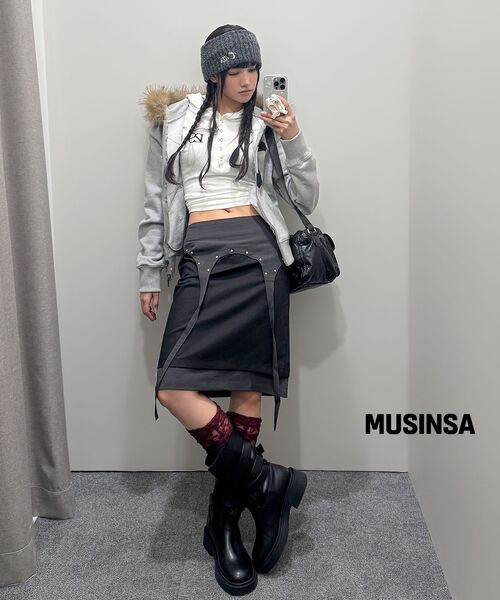 ILLIGO(イリゴ)の「スタッズレイヤードミディスカートチャコール(スカート・レディース・その他・SMALL/MEDIUM)」の6枚目の写真