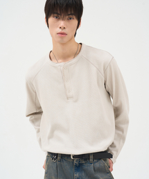 DOFFJASON（ドフジェーソン）の「スティッチワッフルヘンリーネック アイボリー（Tシャツ/カットソー）」