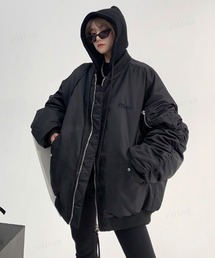 Dalfwin(ダールフィン)の韓国ファッション Oisisオーバーサイズフード付き中綿入りMA-1ブルゾ(MA-1)