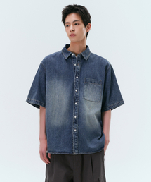 MUSINSA STANDARD（ムシンサスタンダード）の「Big Brush Relaxed Short Sleeve Denim Shirt [Medium Indigo]（シャツ/ブラウス・メンズ）」