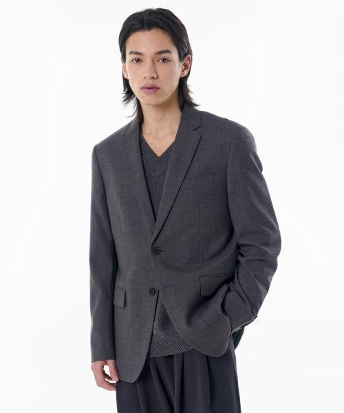 ベーシックウールブレザー[ミディアムグレー]