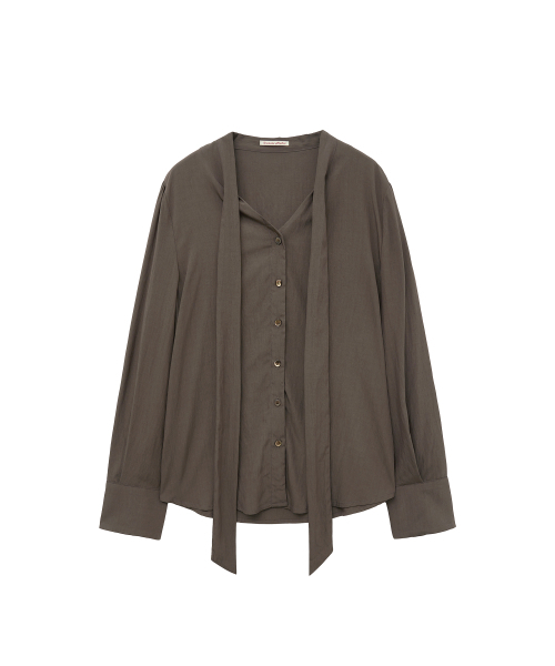 VANONE ATELIER（バノンアトリエ）の「A3544 ミニマルタイブラウス_Brown（シャツ/ブラウス・レディース・ブラウン・FREE）」の2枚目の写真