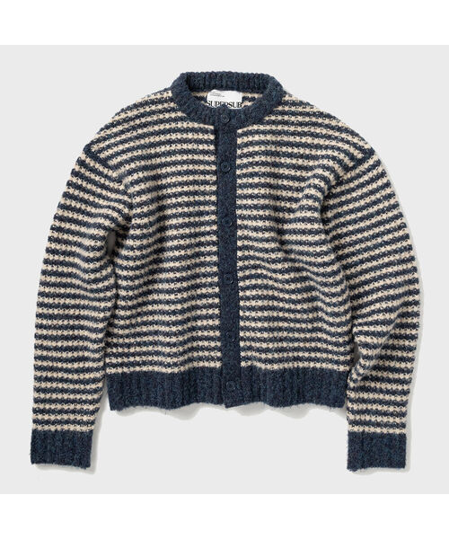Страйп оверсайз клопка кардиган - Navy