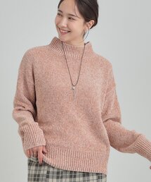 DRESKIP | 【S-LL】ほんのりラメで女性らしい ベロアモールモックネックニット(ニット/セーター)