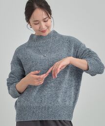 DRESKIP | 【S-LL】ほんのりラメで女性らしい ベロアモールモックネックニット(ニット/セーター)