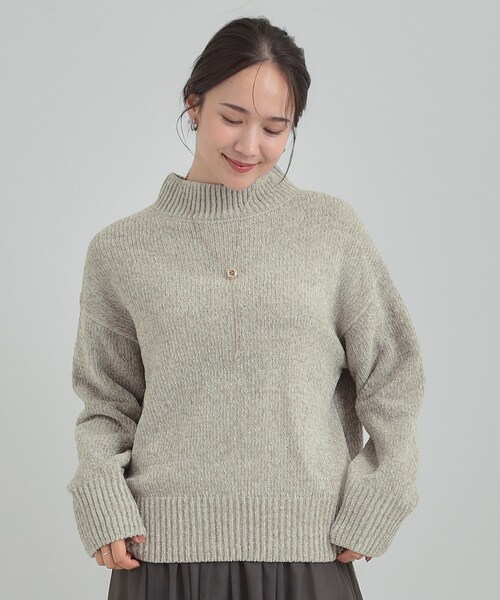 DRESKIP（ドレスキップ）の「【S-LL】ほんのりラメで女性らしい ベロアモールモックネックニット（ニット/セーター・レディース・ライトグレー/ピンク系/アイボリー/ライトブルー/イエロー系その他・02/01/04/03）」の18枚目の写真