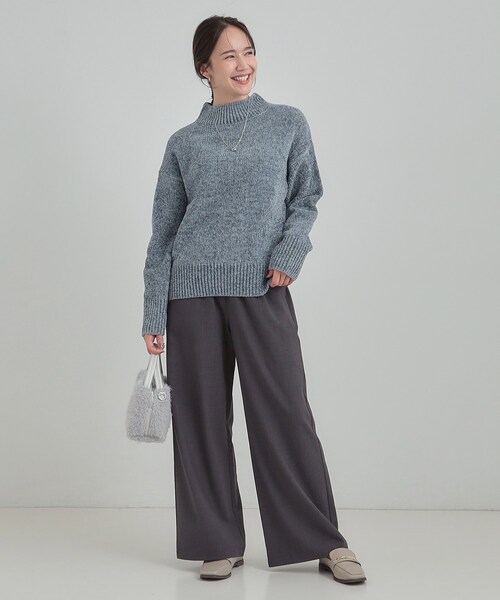 DRESKIP（ドレスキップ）の「【S-LL】ほんのりラメで女性らしい ベロアモールモックネックニット（ニット/セーター・レディース・ライトグレー/ピンク系/アイボリー/ライトブルー/イエロー系その他・02/01/04/03）」の21枚目の写真