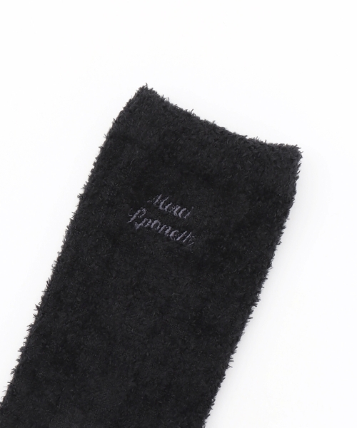 pom ponette junior（ポンポネットジュニア）の「シャギーリブクルーソックス（ソックス/靴下・キッズ・オフホワイト/ブラック・S(22-25cm)）」の3枚目の写真
