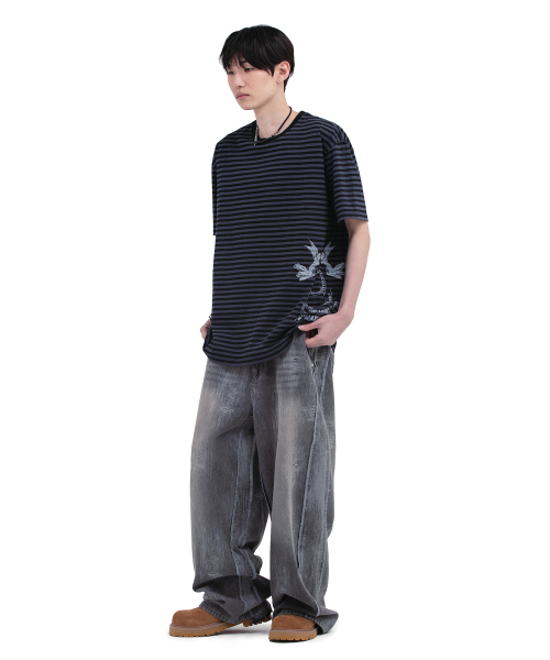 DEFGARMENTS(デフグラメンツ)の「STRIPE DEVIL T-SHIRTS(Tシャツ/カットソー・レディース・その他・MEDIUM/LARGE)」の9枚目の写真