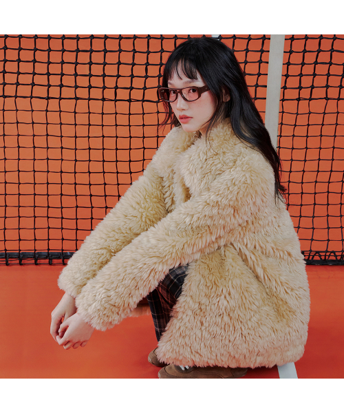 フェイクファー ハーフコート AR4FJA60（ムートンコート）｜LAP