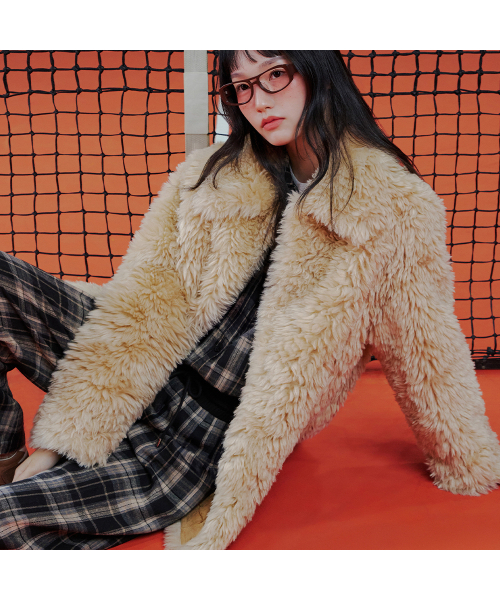 フェイクファー ハーフコート AR4FJA60（ムートンコート）｜LAP