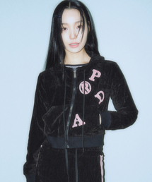PRDA VELOUR ZIP-UP JACKET BLACK