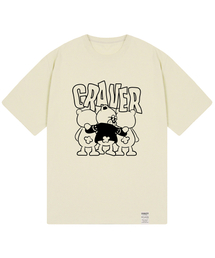 [ユニセックス]3ベアコミックスロゴ半袖Tシャツ_サンドベージュ
