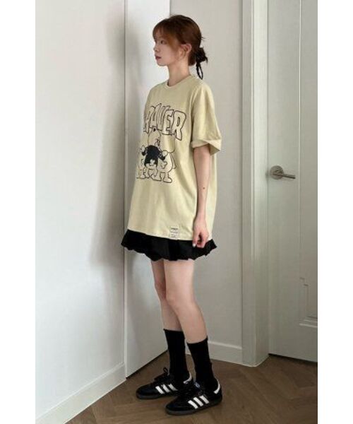 GRAVER（グレーバー）の「[ユニセックス]3ベアコミックスロゴ半袖Tシャツ_サンドベージュ（Tシャツ/カットソー・レディース・ベージュ・X-LARGE/SMALL/MEDIUM/LARGE）」の4枚目の写真