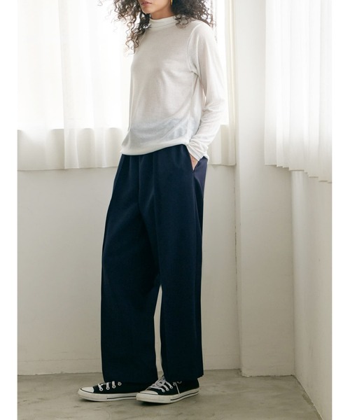 Brown&Street(ブラウンアンドストリート)の「ライトシアーハイネック(Tシャツ/カットソー・レディース・ブラック/ホワイト/コーラル・FREE)」の10枚目の写真