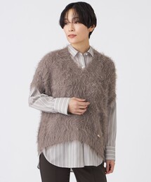 【L】フェザータッチVネックニットベスト