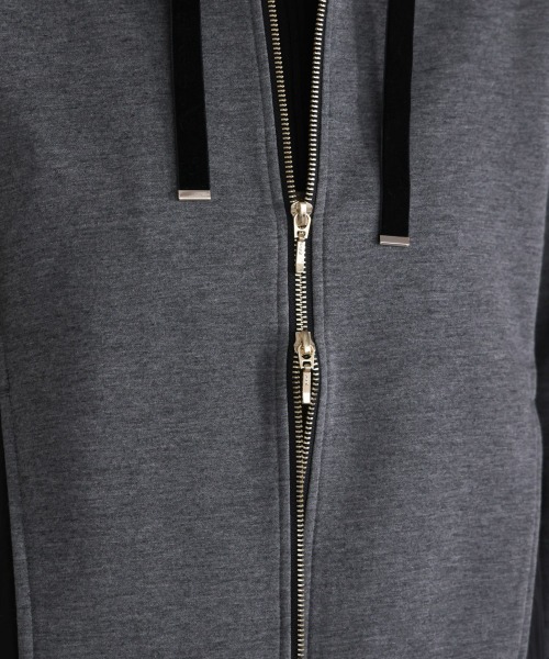 Bou Jeloud（ブージュルード）の「パウンドストレッチサイド異素材パーカー（パーカー・レディース・ブラック/グレイッシュベージュ/杢グレー・FREE）」の13枚目の写真